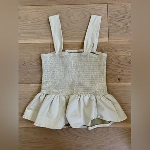 White ribbed tank top, Size:S